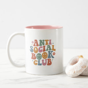 Anti Sociaal Boek Club Boek Grappige Quote Tweekleurige Koffiemok