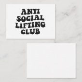 Anti Sociaal Liftclub Funny Gym Fitness Liefhebber Notitiekaartje (Voorkant / Achterkant)