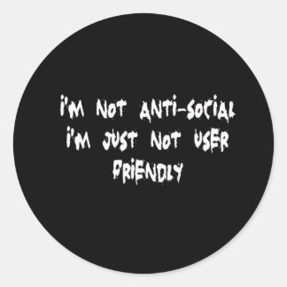 Anti-sociaal Ronde Sticker
