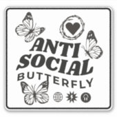 ANTI SOCIAL BUTTERFLY STICKER (Voorkant)