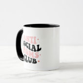 Anti Social Mom's Club Retro Pink Typography Mug (Devant gauche)