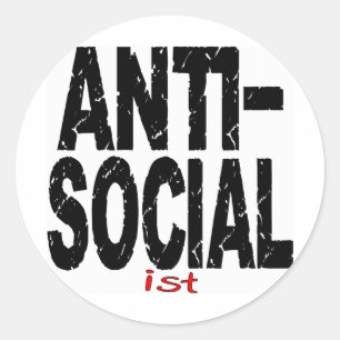 Anti-sociale analist (antisocialist) ronde sticker