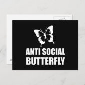 Anti-sociale Butterfly Funny Introvert Briefkaart (Voorkant / Achterkant)