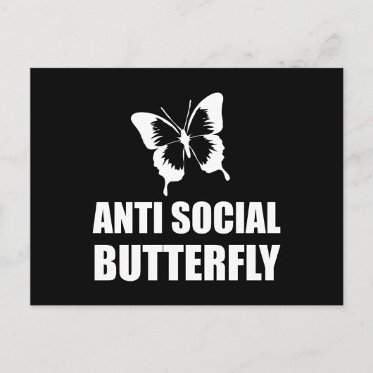 Anti-sociale Butterfly Funny Introvert Briefkaart (Voorkant)