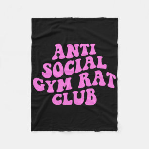 Anti Sociale Gym Rat Club Grappige Gym Fitness Bod Fleece Deken