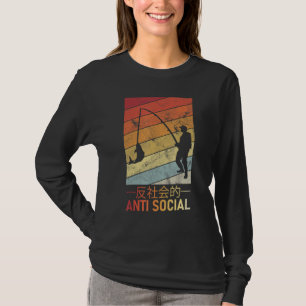 Anti-sociale Japanse Mannen Vist tekst esthetische T-shirt