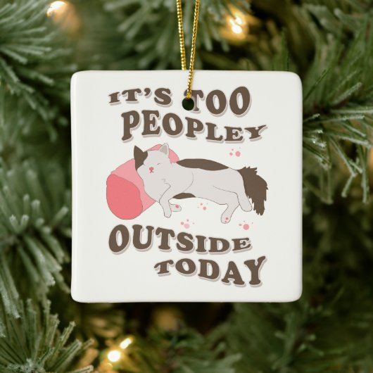 Anti-sociale kitty cat keramisch ornament (Boom)