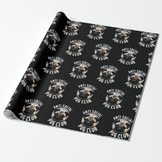 Anti-sociale Pug Club Verpakkingsdocument Cadeaupapier