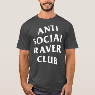 Anti-sociale Raver Club White Logo (voor + achter) T-shirt