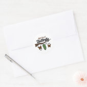 Anti sociale vlinder ronde sticker (Envelop)