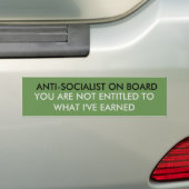 ANTI-SOCIALISME BUMPERSTICKER (Op auto)