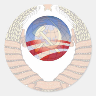 Anti-socialisme Verklaring Krem & Obama Logo's Ronde Sticker