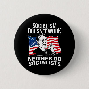 Anti-socialisme werkt niet Socialisten Kapitalisme Ronde Button 5,7 Cm