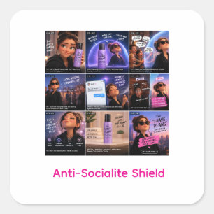Anti-Socialite Schild Introvert Grappige Sticker