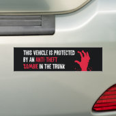 Anti-Theft Zombie Bumpersticker (Op auto)
