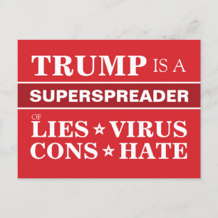 Anti-Trump 2020 Superspreader Lies Cons Hate Briefkaart