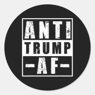 Anti Trump AF Shirt stoutmoedige politieke humor P Ronde Sticker