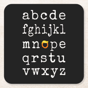 Anti-Trump alfabet - Nope V Vierkante Kartonnen Onderzetter