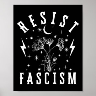 Anti-Trump Bloemenhaat Leugens en Fascisme Weersta Poster