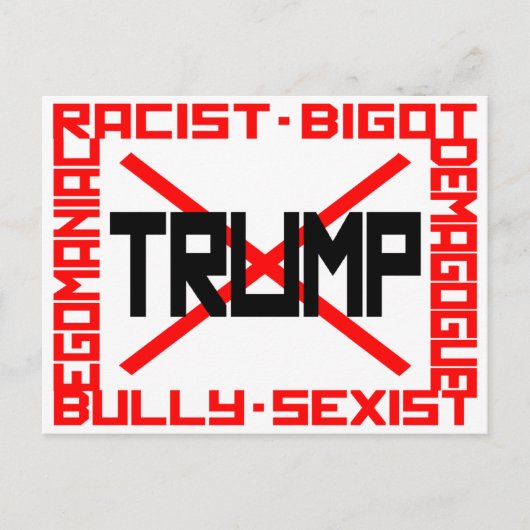 Anti-Trump Briefkaart (Voorkant)