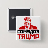 Anti-Trump Button" "COMRADE TRUMP" Vierkante Button 5,1 Cm (Voorkant /achterkant)
