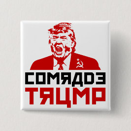 Anti-Trump Button" "COMRADE TRUMP" Vierkante Button 5,1 Cm