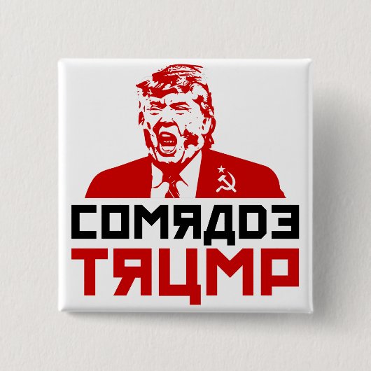 Anti-Trump Button" "COMRADE TRUMP" Vierkante Button 5,1 Cm (Voorkant)