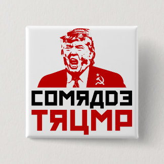 Anti-Trump Button" "COMRADE TRUMP" Vierkante Button 5,1 Cm