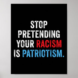 Anti Trump Co-volwassenen Anti-racisme, Zwart, Kle Poster