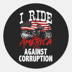 Anti-Trump-fietser verzet zich tegen corruptieprot Ronde Sticker