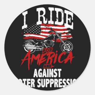 Anti-Trump-fietser verzet zich tegen onderdrukking Ronde Sticker