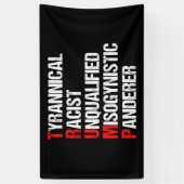 Anti Trump Funny Acrostic Political Spandoek (Verticaal)