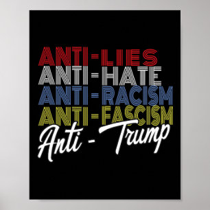 Anti Trump Haat Leugens en Fascisme Verzet Stemmin Poster