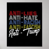 Anti-Trump haat leugens en fascisme verzet zich te Poster (Voorkant)