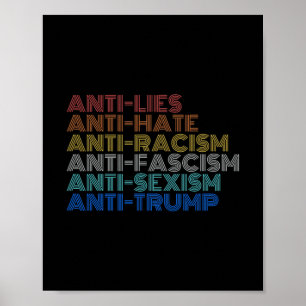 Anti Trump Haat Leugens Racisme Fascisme Isme Weer Poster