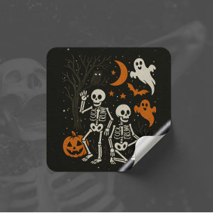 Anti Trump Halloween Skelet FDT Trump Halloween Vierkante Sticker