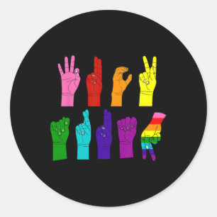 Anti Trump-handgebaar Lgbt-gebardentaal Lgbtq Rege Ronde Sticker