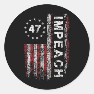 Anti Trump Impeach 47 Trump 47e president VS-vlag Ronde Sticker