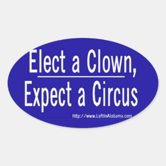 Anti-Trump - Kies een clown & krijg een circus Ovale Sticker