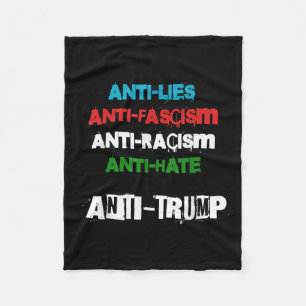 Anti Trump liegt tegen fascisme en haat Trump 86 4 Fleece Deken