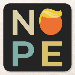 Anti-Trump - Nope Edition III Vierkante Kartonnen Onderzetter