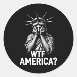 Anti-trump Politiek En Democratie Wtf Amerika Ronde Sticker