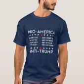 Anti-Trump Pro-Amerika aangepaste tekst T-shirt (Voorkant)