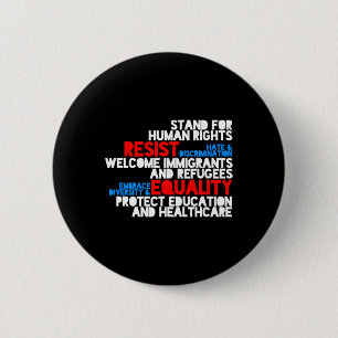 Anti-Trump-protest tegen mensenrechten Ronde Button 5,7 Cm