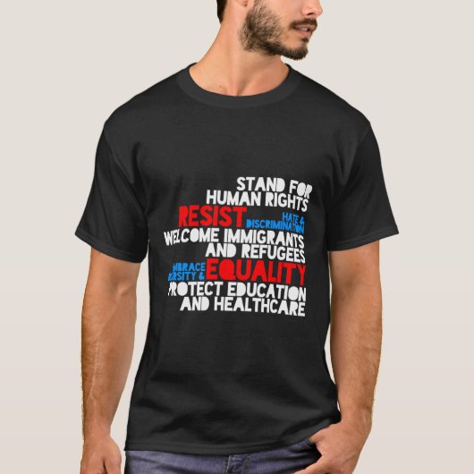 Anti-Trump-protest tegen mensenrechten T-shirt (Voorkant)