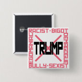 Anti-Trump roze Vierkante Button 5,1 Cm (Voorkant /achterkant)