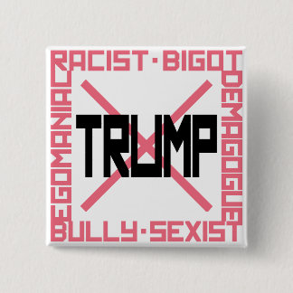 Anti-Trump roze Vierkante Button 5,1 Cm