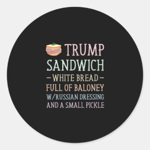 Anti Trump Sandwich Bord Grappig Ronde Sticker