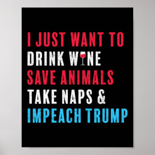 Anti Trump Shirt beschuldigt Trump van Dierenvrien Poster