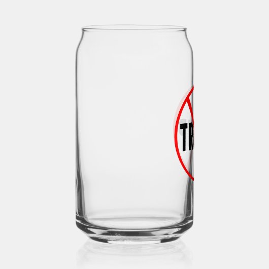 Anti-Trump Simple Red Circle X Politiek Blikvorm Glas (Rechts)